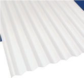 Sun N Rain 103694 Corrugated Roofing Panel, 12 ft L, 26 in W, PVC, White